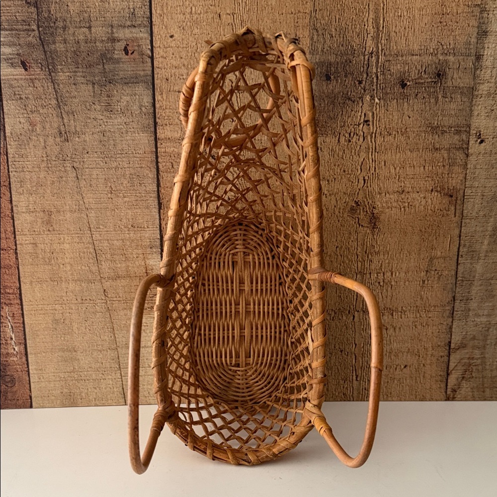 Vintage Wicker Wine Bottle Holder Caddy - Picture 6 of 7